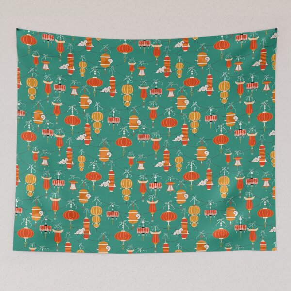 Item preview, Colorful Chinese Lanterns Pattern designed and sold by space-kitten.