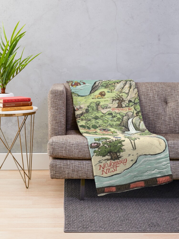 Alternate view of Neverland Map Throw Blanket