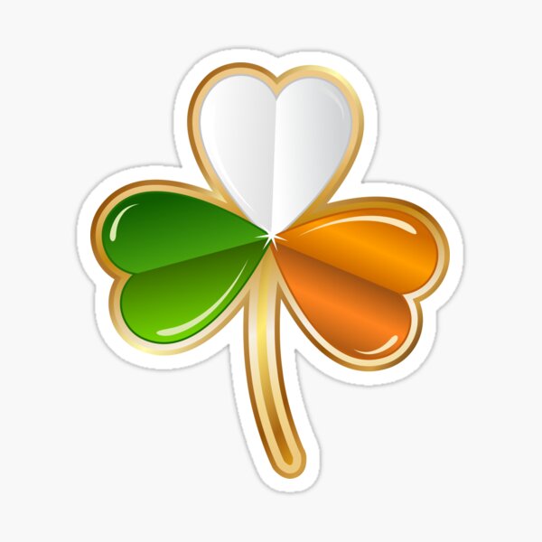 3 leaf heart Clover Sticker