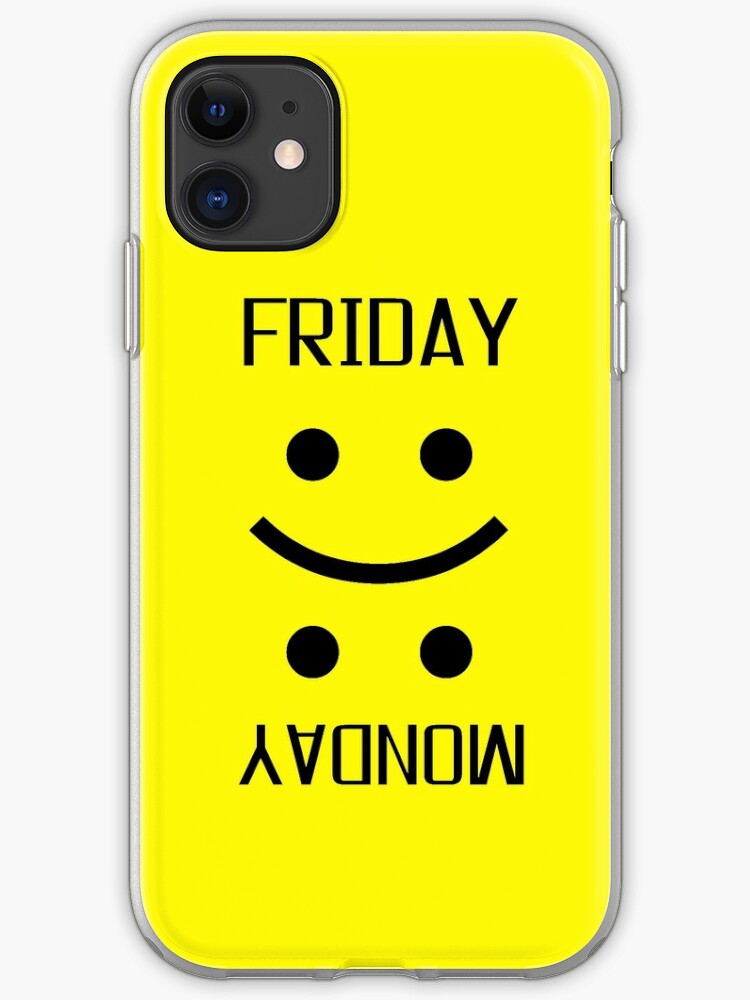 Friday Monday Weekend Smiley Face Emoji Funny Iphone Case By Wordworld