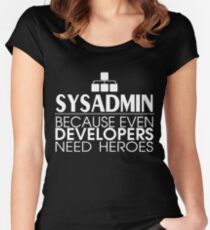 Sysadmin Because Even Developers Need Heroes Women's Fitted Scoop T-Shirt