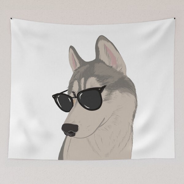Item preview, Siberian Husky dog wearing sunglasses designed and sold by MadaFaCose.