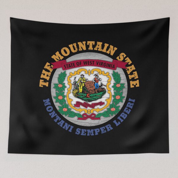 Item preview, WEST VIRGINIA MOUNTAIN STATE FLAG designed and sold by Madjack Tees Kiwi SuperStore.