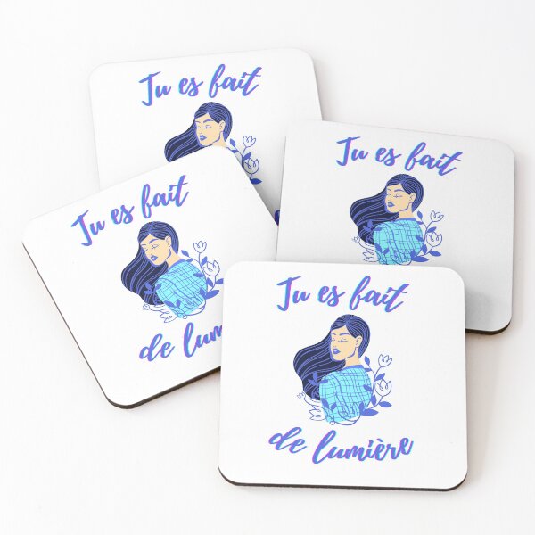 Item preview, You are made of light - french language words theme gifts (aqua blue) designed and sold by RebelliousRosee.