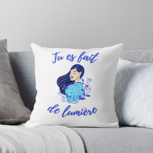 Item preview, You are made of light - french language words theme gifts (aqua blue) designed and sold by RebelliousRosee.