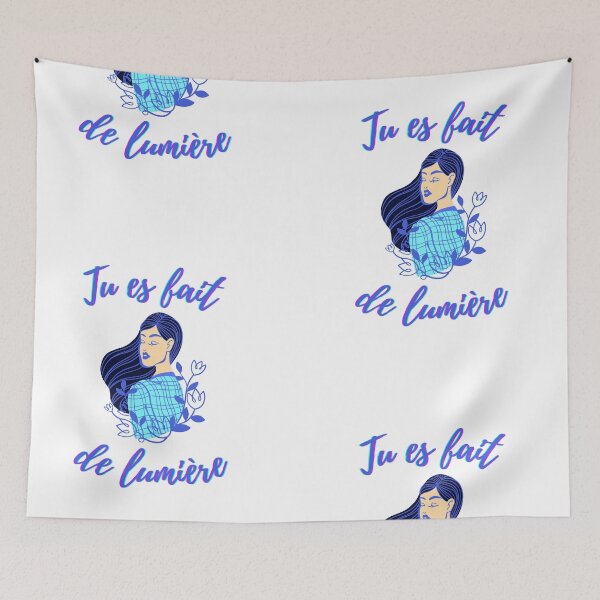 Item preview, You are made of light - french language words theme gifts (aqua blue) designed and sold by RebelliousRosee.