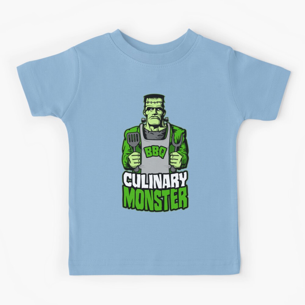 Culinary Monster Frankenstein Barbecue BBQ Grill Cook Chef | Kids T-Shirt