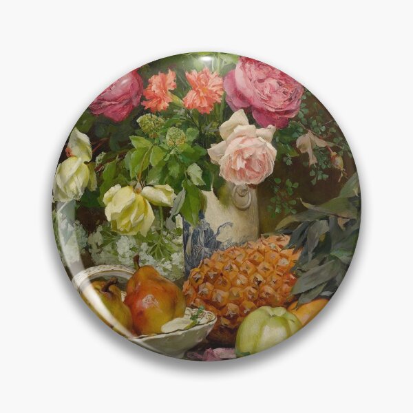 Item preview, Still Life with Flowers and Pineapple (1890) - Louis Marie de Schryver designed and sold by SALON DES ARTS.