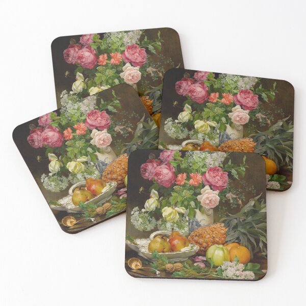 Item preview, Still Life with Flowers and Pineapple (1890) - Louis Marie de Schryver designed and sold by SALON DES ARTS.