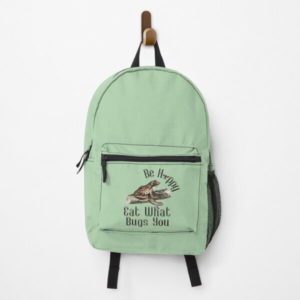 Item preview, Eat what Bugs you Hoppy Frog on a log cottagecore frogcore cute happy frog mental health designed and sold by All Things Wild.