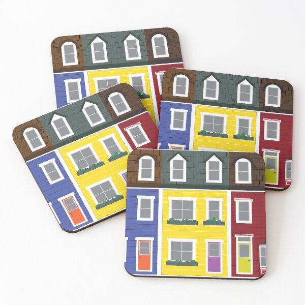Item preview, Newfoundland Row Houses || Newfoundland and Labrador || Gifts || Souvenirs designed and sold by SaltWaterOre.