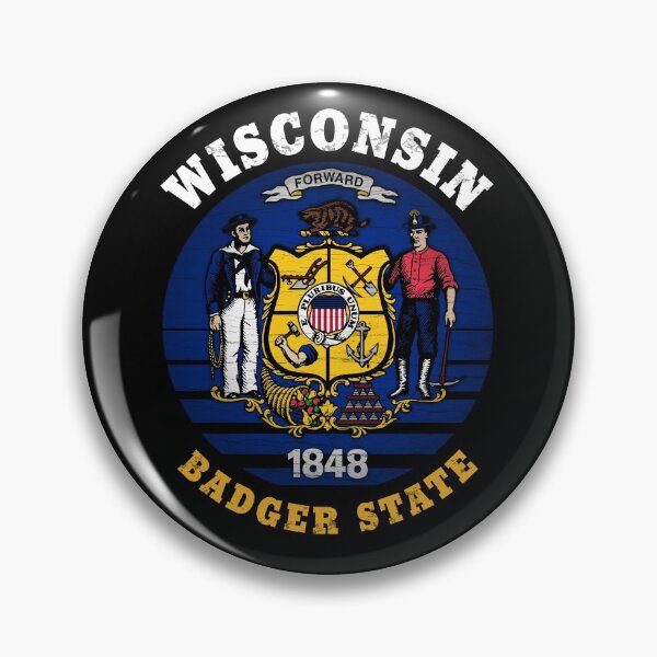 Item preview, WISCONSIN BADGER STATE FLAG designed and sold by Madjack Tees Kiwi SuperStore.
