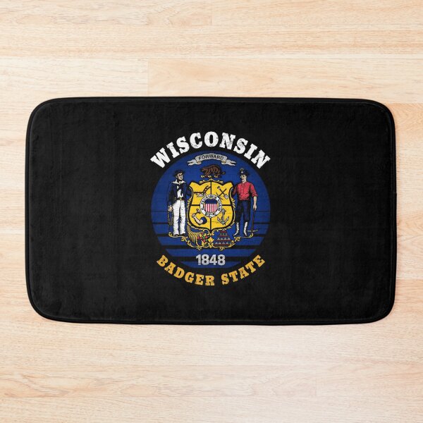 Item preview, WISCONSIN BADGER STATE FLAG designed and sold by Madjack Tees Kiwi SuperStore.