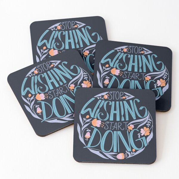 Item preview, Stop Wishing Start Doing Quote designed and sold by PurpleWingsArt.
