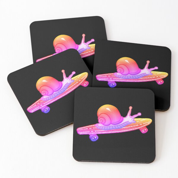 Item preview, Rainbow color pride snail on a skateboard  designed and sold by mewsis.