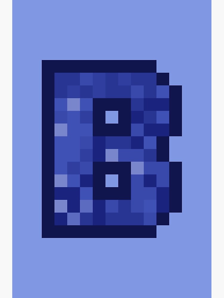 Letter Art Blue Retro Pixel Pattern - B | Poster