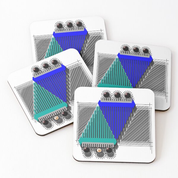 Item preview, Grid, Corona, Smiley (390) (blue, green) Decorative, Digital, Colorful, Abstract, designed and sold by Paszkan.