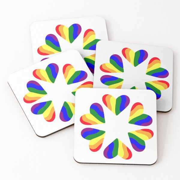 Item preview, pride rainbow heart flower designed and sold by MiraNomegusta.