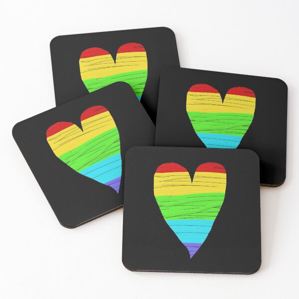 Item preview, Rainbow Heart (black) designed and sold by ScarletPanda.