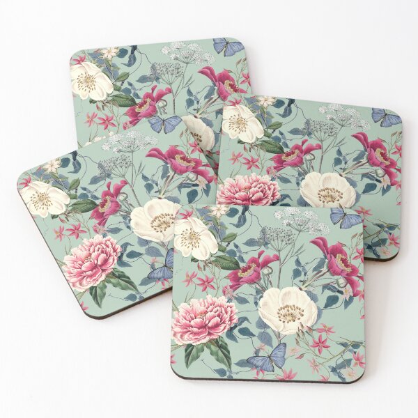 Item preview, Vintage Floral Garden on Green designed and sold by meggydesigns.