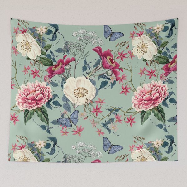 Item preview, Vintage Floral Garden on Green designed and sold by meggydesigns.