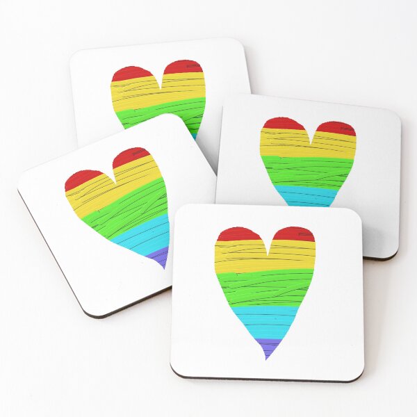 Item preview, Rainbow Heart (white) designed and sold by ScarletPanda.