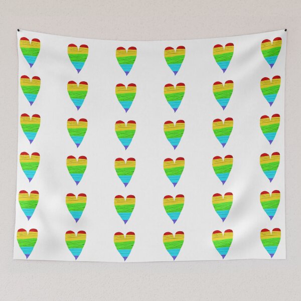 Item preview, Rainbow Heart (white) designed and sold by ScarletPanda.