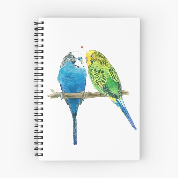 Item preview, Watercolor Budgie love designed and sold by CarolineJordaan.