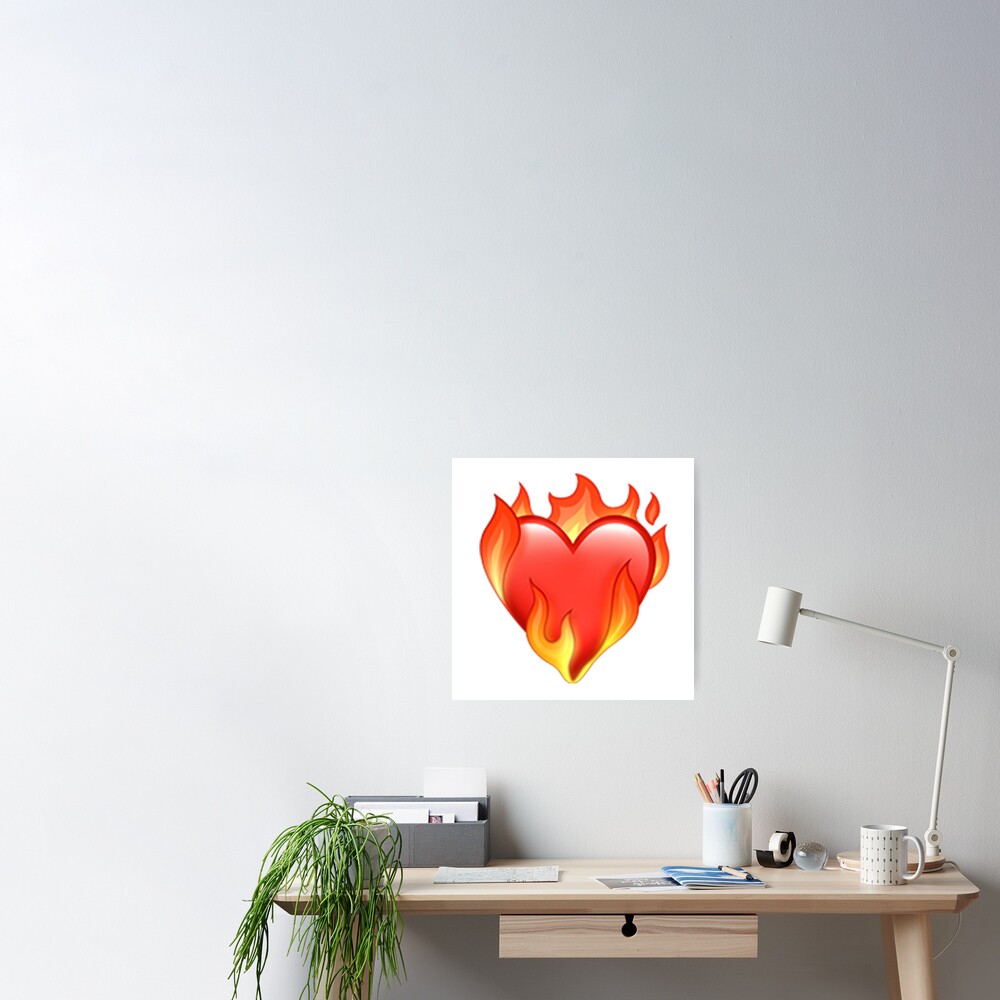 heart-on-fire-emoji-poster-for-sale-by-amemestore-redbubble