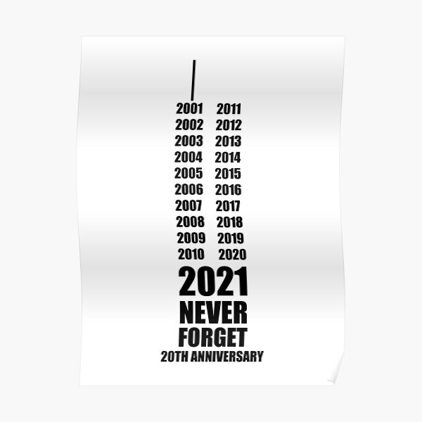 September 11th - 20th Anniversary 911 WTC 2001-2021 Poster