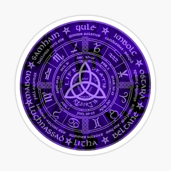 Celtic Pagan Year Wheel Calendar Sticker