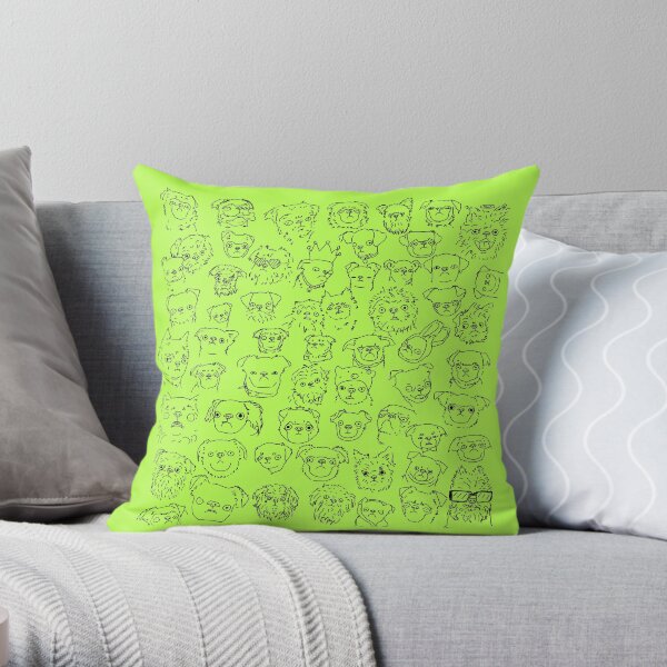Lemon Lime- Griffons (no text) Throw Pillow