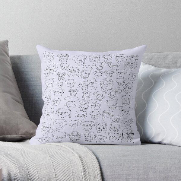 Lavender- Griffons (no text) Throw Pillow