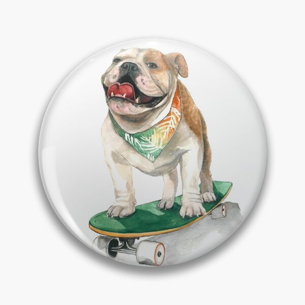 Item preview, Watercolor English Bulldog on skateboard designed and sold by CarolineJordaan.