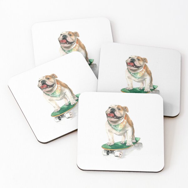 Item preview, Watercolor English Bulldog on skateboard designed and sold by CarolineJordaan.