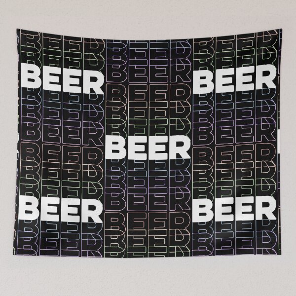 Item preview, Beer, Repeating Rainbow Colorful Text designed and sold by The Princess Saves Herself.