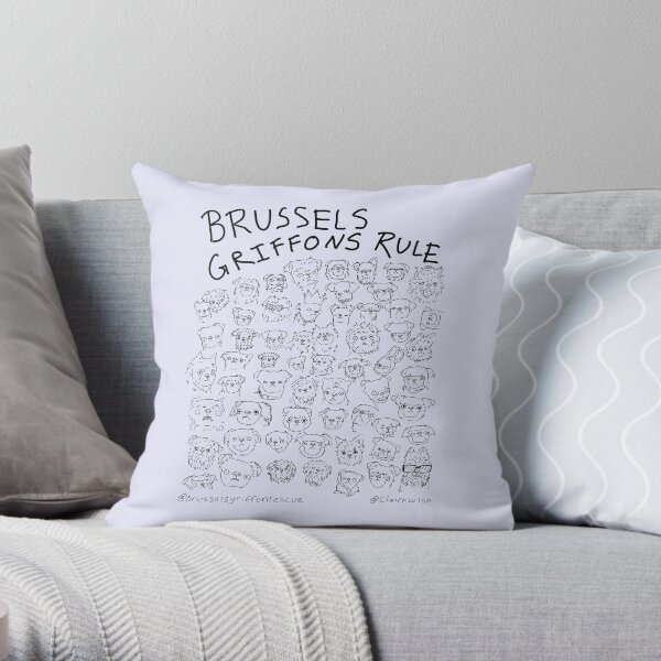 Lavender- Brussels Griffons Rule Throw Pillow