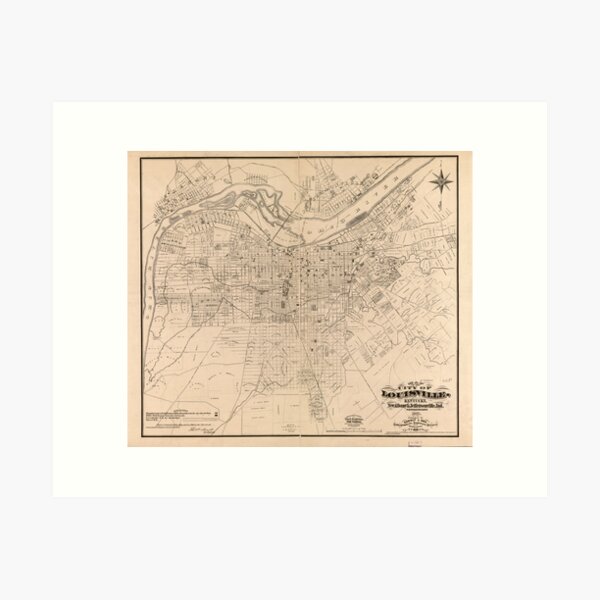 Item preview, Vintage Map of Louisville Kentucky (1873) designed and sold by BravuraMedia.