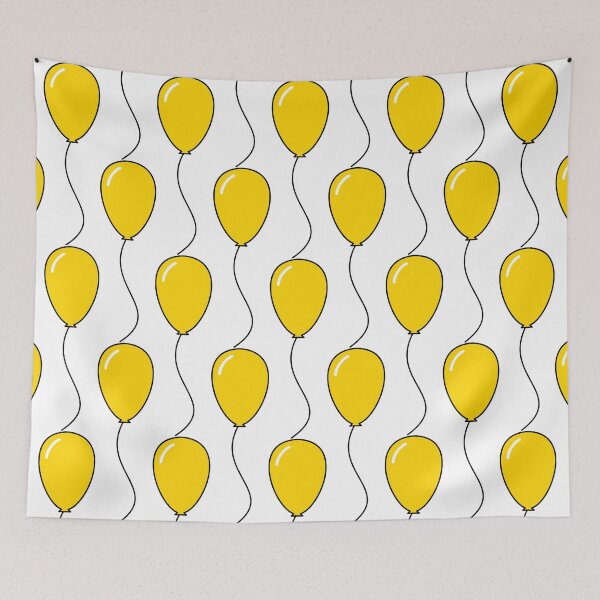 Item preview, Yellow Balloon with Black String, Black Outline, and White Shine Mark designed and sold by calbeard.