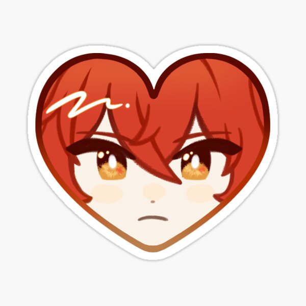 Item preview, Diluc ♥ Genshin Impact Heart designed and sold by peach-milq-tea.