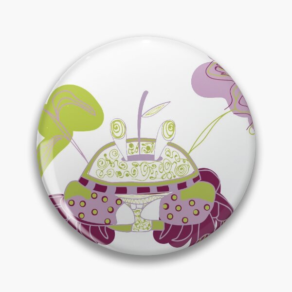 Item preview, Violet botanical crab designed and sold by ArtinaStudio.