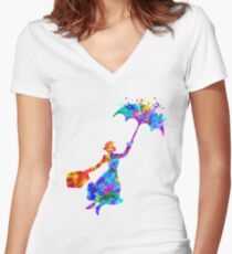 mary poppins Women's Fitted V-Neck T-Shirt