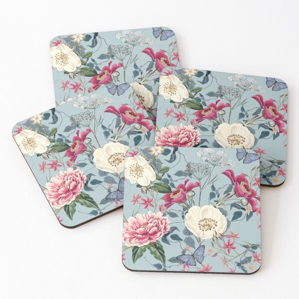 Artikelvorschau, Vintage Floral Garden on Blue entworfen und verkauft von meggydesigns.