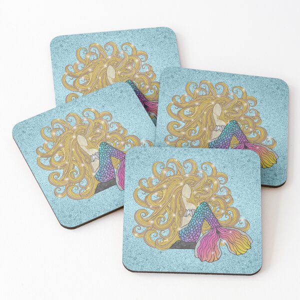 Item preview, Blond Rainbow Mermaid designed and sold by artlovepassion.
