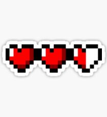 Half-Heart Video Game Hearts Sticker