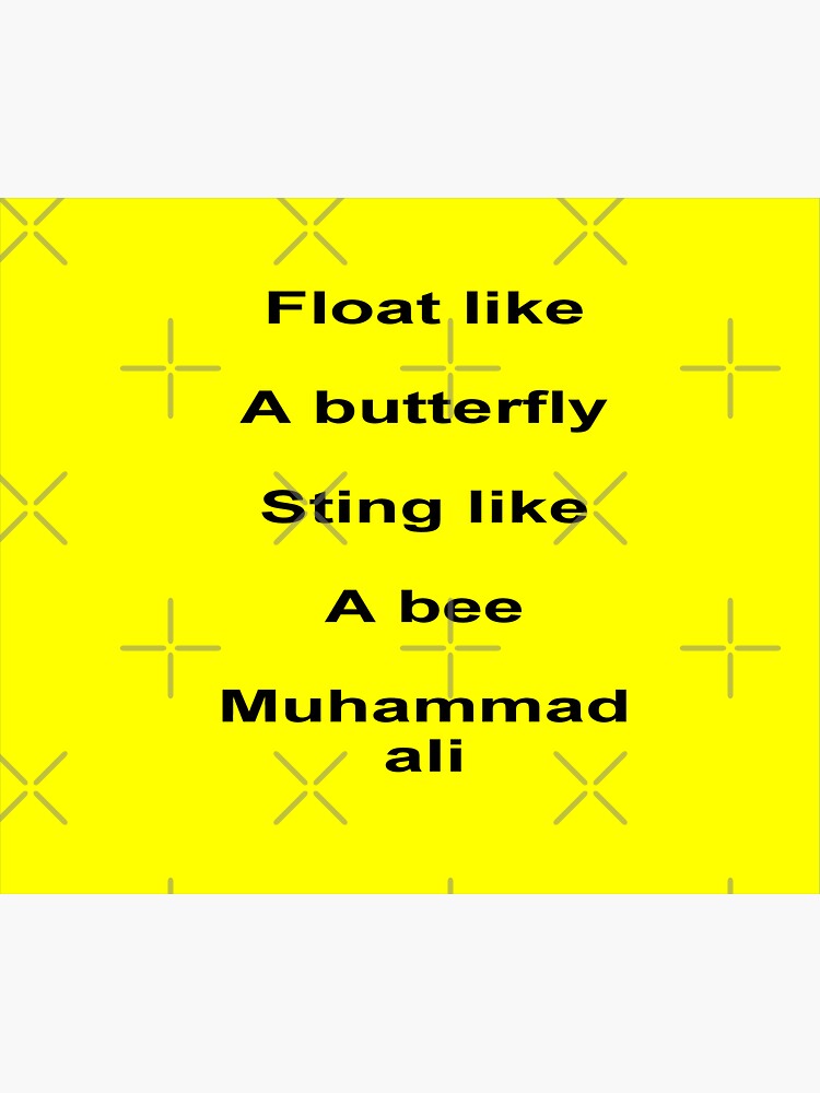 "float like a butterfly sting like a bee" Sticker for Sale by nigejohn