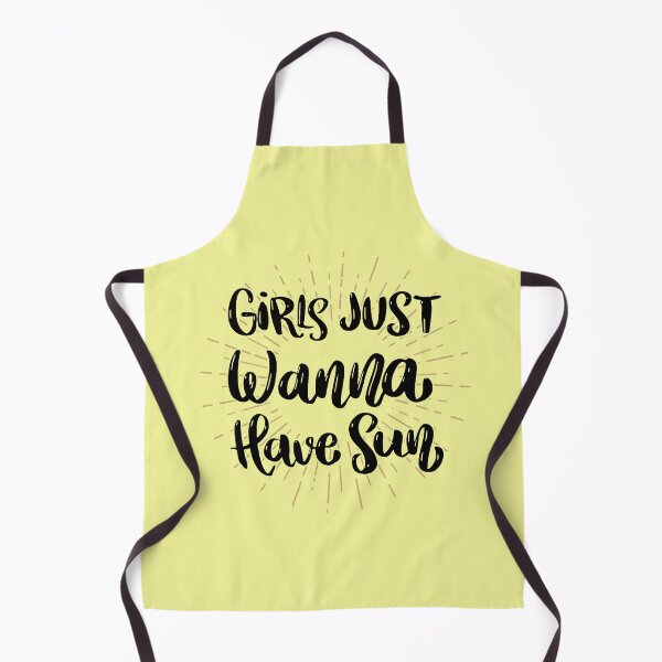 Item preview, Girls Just Wanna Have Sun - Black Hand Written Text Saying Quote with Sun Rays designed and sold by WearWolfDesigns.