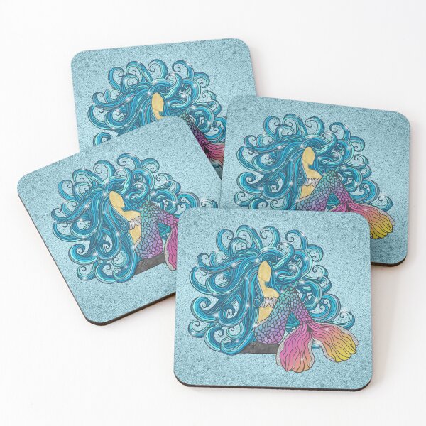 Item preview, Blue Haired Rainbow Mermaid designed and sold by artlovepassion.