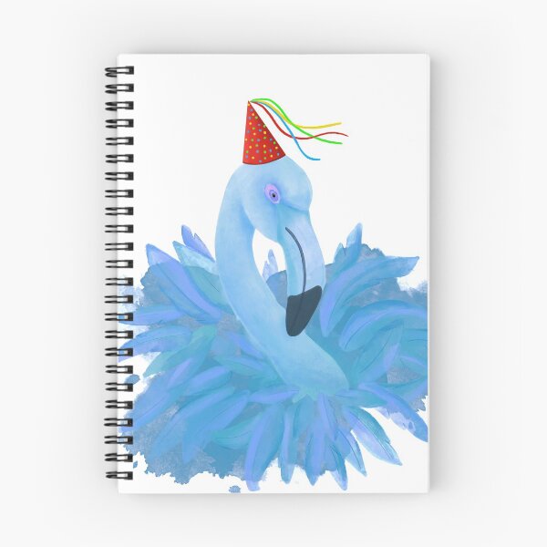 Item preview, Blue flamingo in party hat illustration designed and sold by Zela.