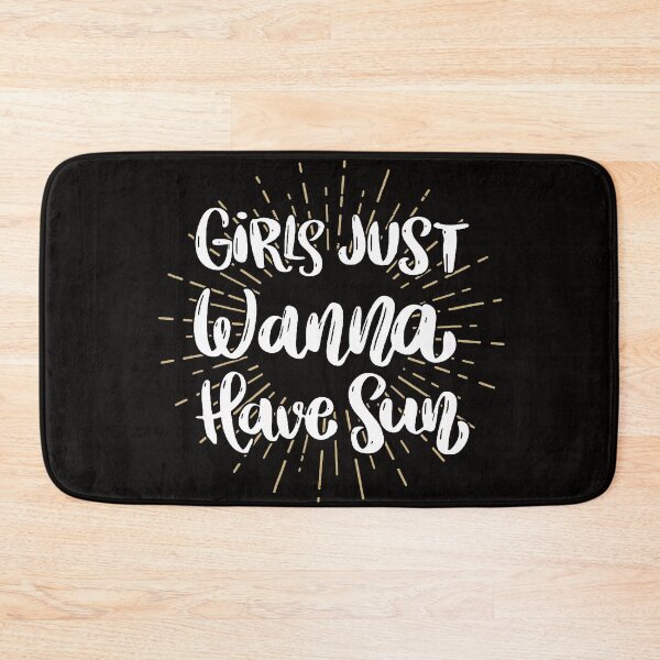 Item preview, Girls Just Wanna Have Sun - White Hand Written Text Saying Quote with Sun Rays designed and sold by WearWolfDesigns.